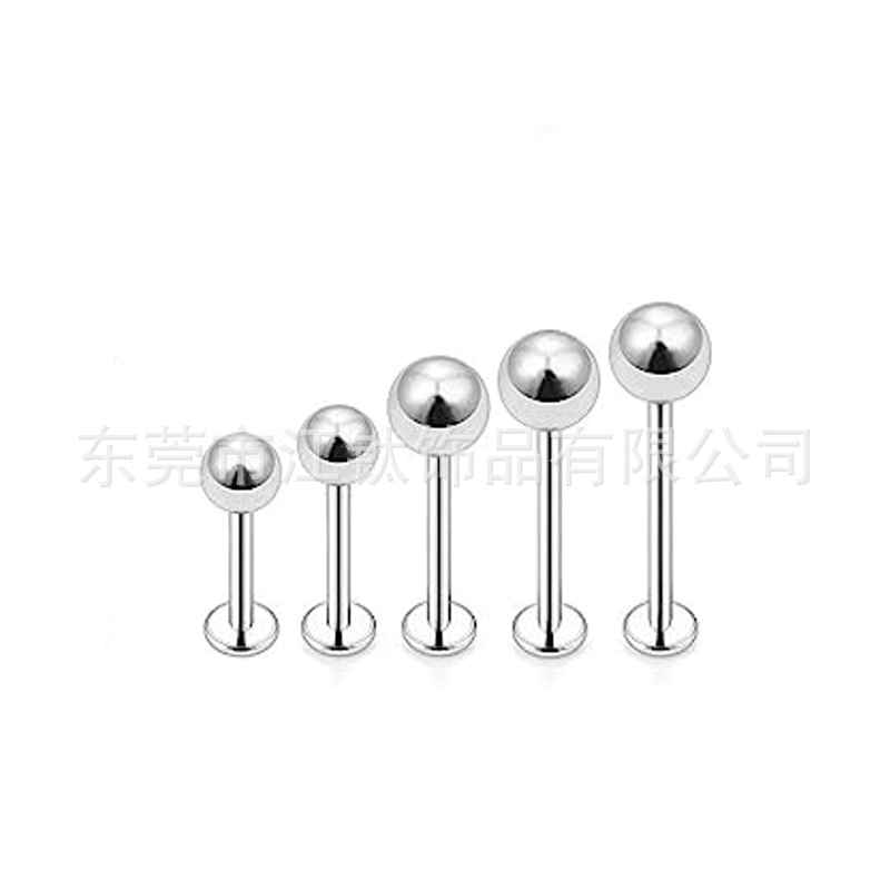 G23 Titanium Lip Stud 1.0mm Thickness Internal Ball Piercing Jewelry – ASTM F136 - Image 4