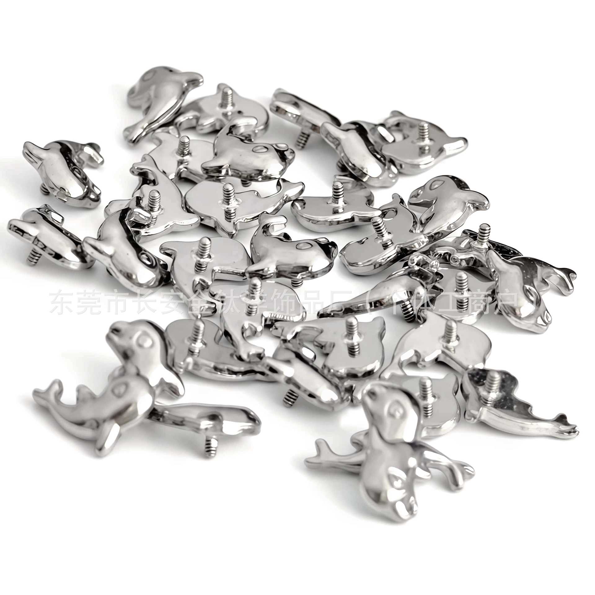 F136 Titanium Smooth Dolphin Ear Studs Nose Studs Cartilage Studs - G23 Titanium Alloy Body Piercing Jewelry Cochlear Studs - Image 4