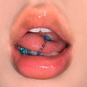 Double-Ended Fine Glitter Chain Tongue Barbell, Detachable Acrylic Gradient Hot Girl Sweet Cool Piercing Jewelry, Cross-Border Wholesale