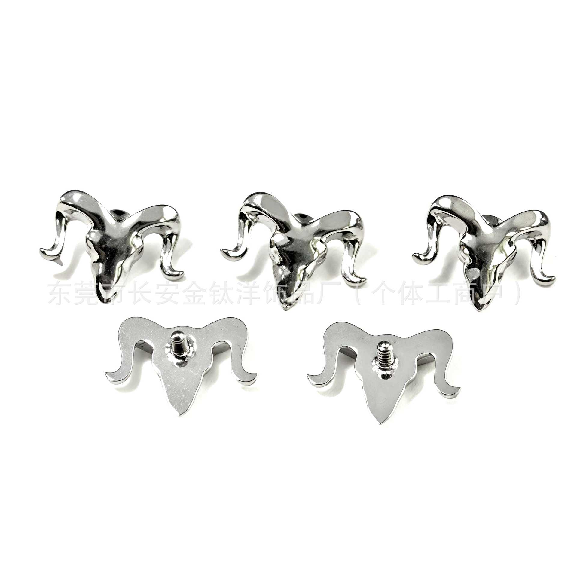 F136 Titanium Carved 3D Bull Head Nose Stud & Ear Stud, G23 Titanium Alloy Cartilage Jewelry - Image 5