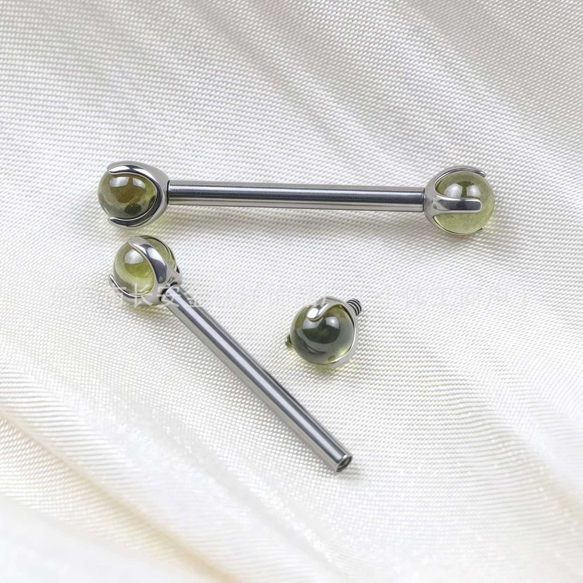 F136 Titanium Three-Claw Ball Zircon Ear Lip Nails Tongue Nails Ear Bone Nails G23 Titanium Alloy Body Piercing Jewelry - Image 4