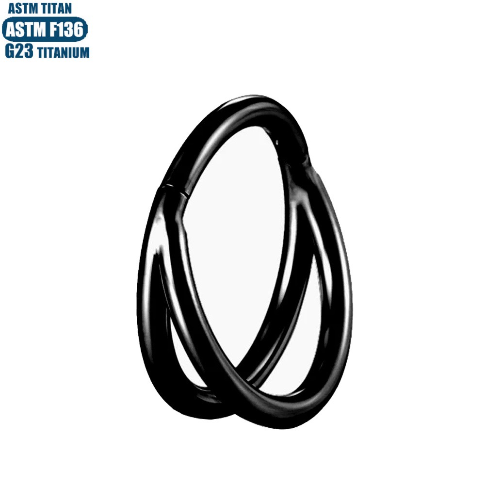 G23 Titanium Nose Ring Double-Layer Geometric Body Piercing Jewelry Fashionable Septum Ear Earrings - Image 4