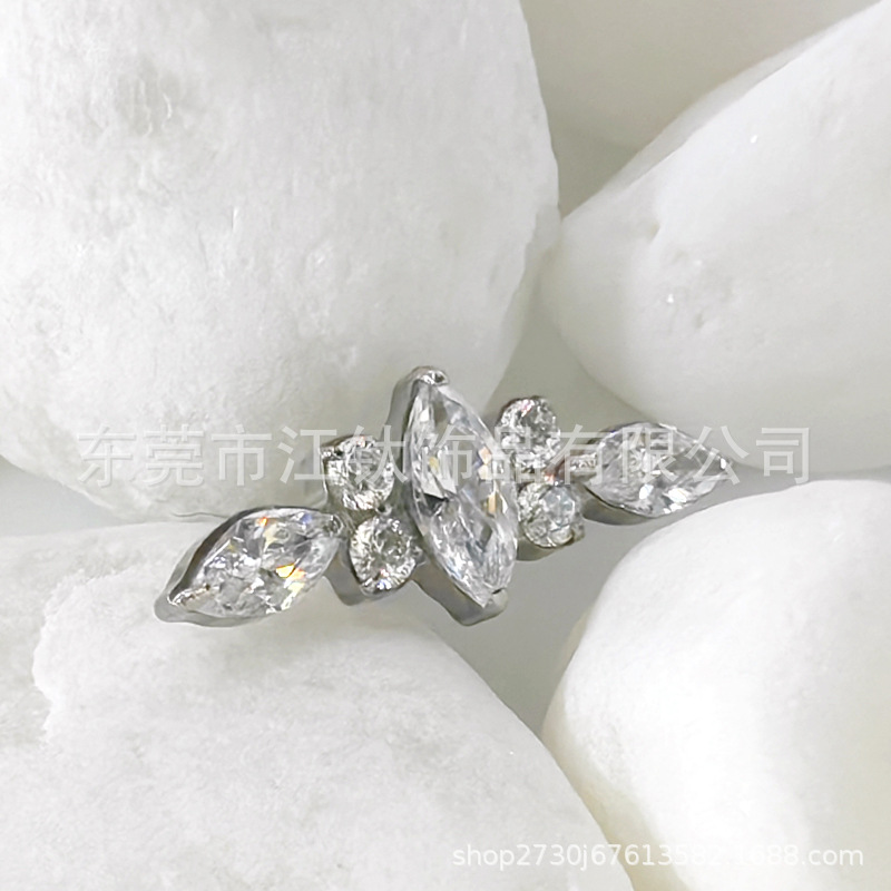 G23 Titanium Horse Eye Zircon Ear Bone Stud - ASTM F136 Body Piercing Earring for Cartilage Helix Tragus - Image 2
