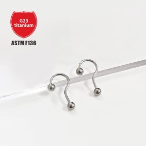 F136 Titanium Earrings Nose Ring Wholesale G23 Titanium Alloy Body Piercing Jewelry Customizable