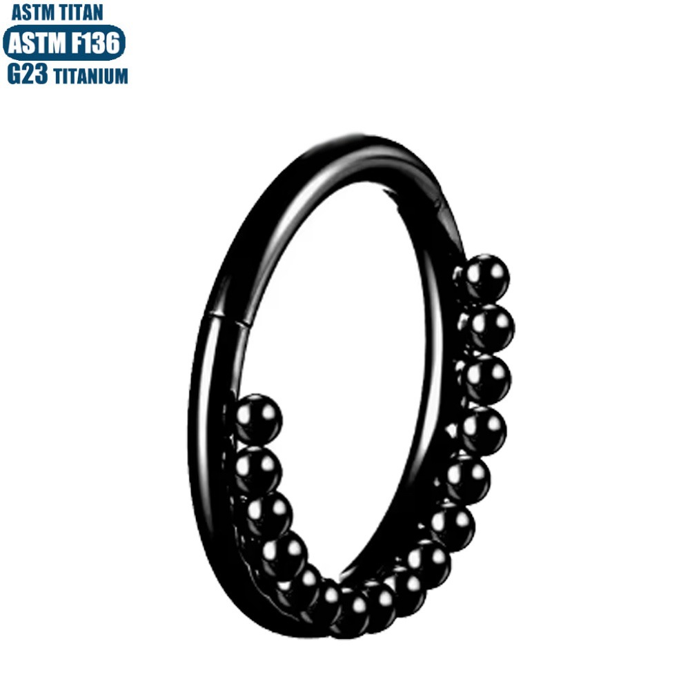 G23 Titanium Alloy Nose Ring with Side Welded Bead Hinge Seamless Hoop Earring - Image 3