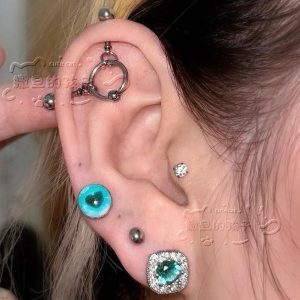 Satan's Child Infinity Symbol Ear Bone Nails Stud Earrings 316L Surgical Steel