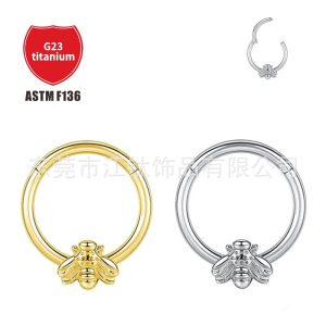 G23 Titanium Bee Seamless Open Ring Earrings Nose Ring Body Piercing Jewelry