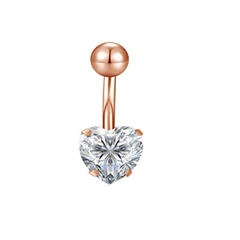 Classic 14-Piece Belly Button Ring Set - Stainless Steel Navel Jewelry with CZ Diamond Rhinestone - Image 4