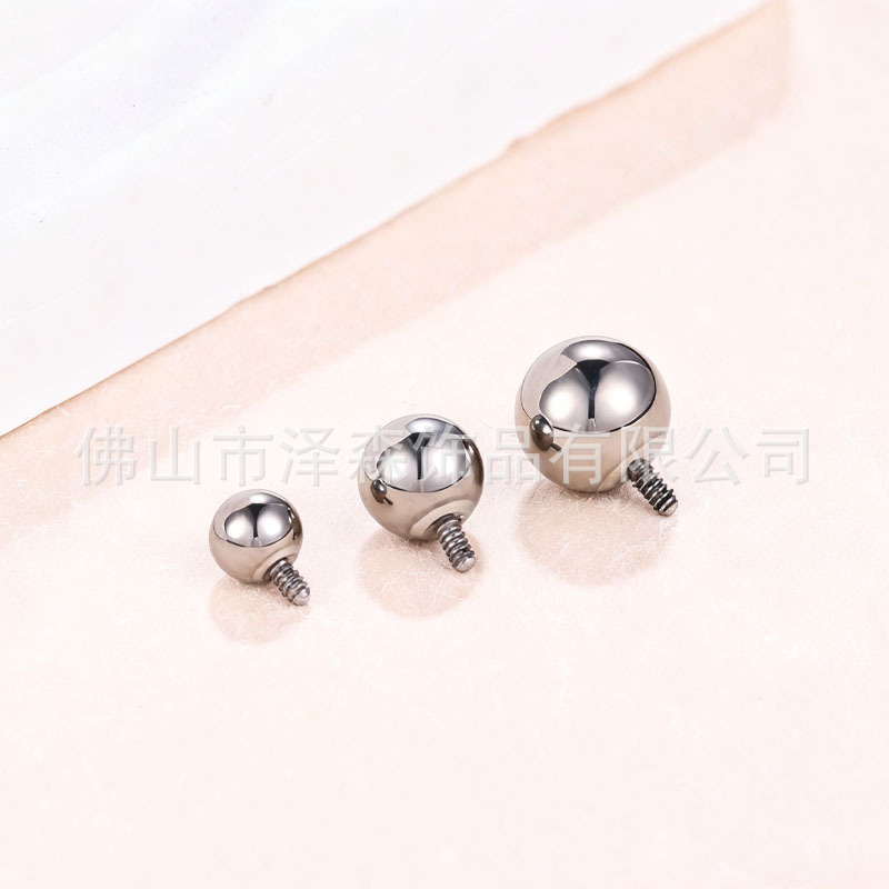 F136 Titanium Alloy External Thread Ball G23 Titanium Ear Cartilage Stud with Internal Thread Post Basic Accessories - Image 3