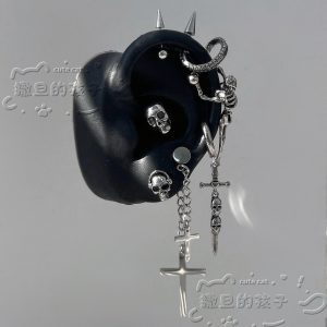 Satan's Child Bone Binding Poem Earrings - Non-Fading 316L Surgical Steel Ear Bone Studs for Cartilage, Helix, Tragus, Conch & Daith - Devil Stud Earrings for Men Women