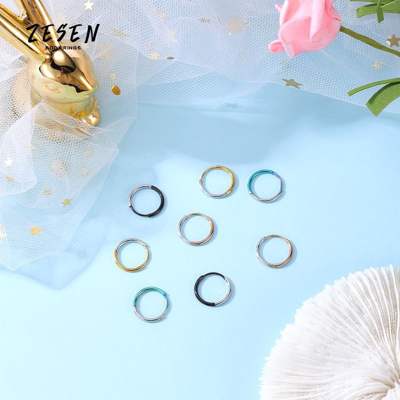 2022 New Hot Selling 1.2mm Diameter Stainless Steel Earring Circle for Men and Women Color Matching Ear Bone Ring - Image 3