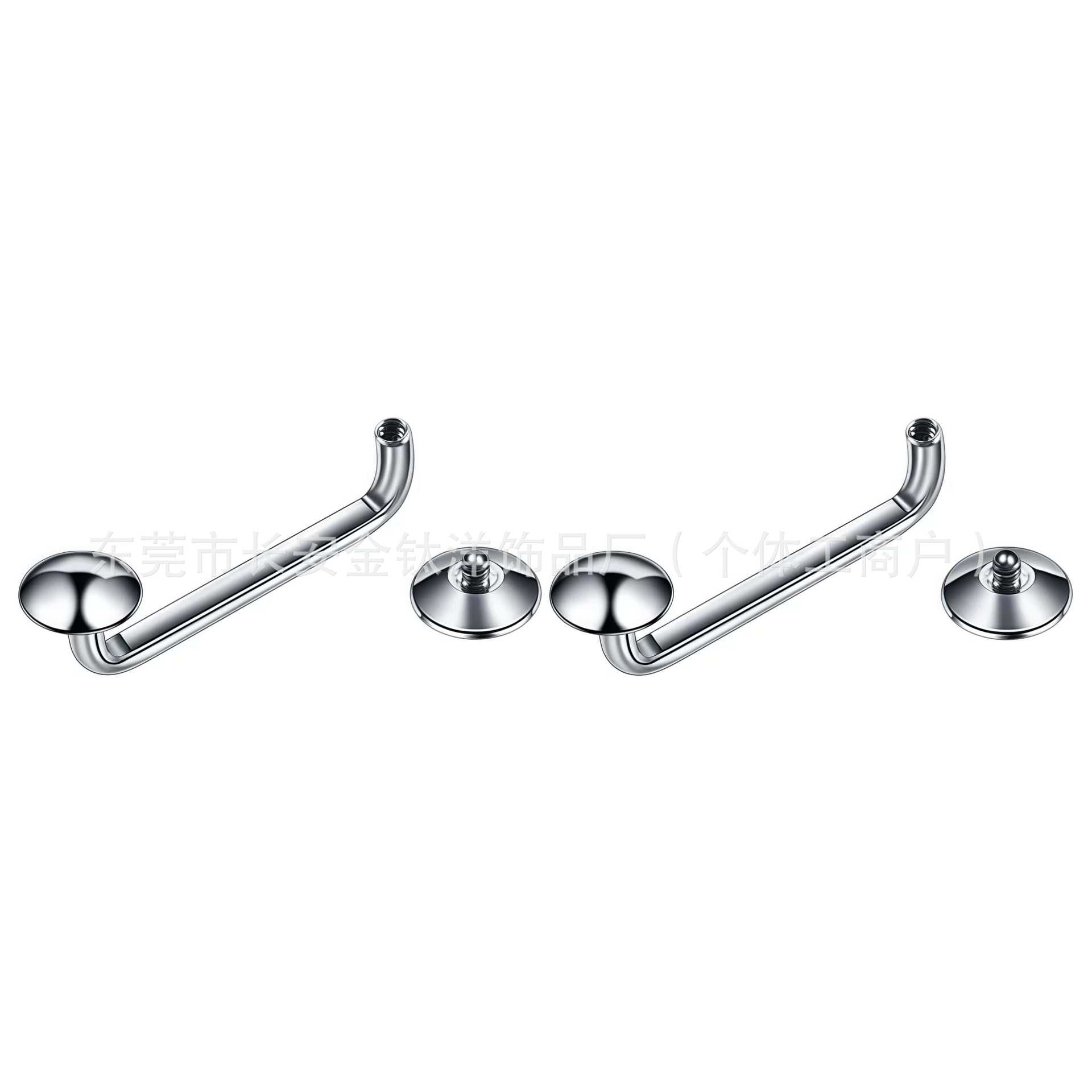 F136 Titanium Right-Angle Curved Round Base Double-Ended Implant Clavicle Nail G23 Titanium Alloy Piercing Jewelry - Image 3
