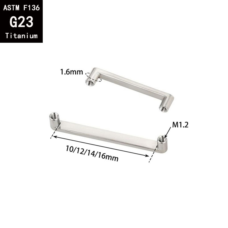 G23 Titanium Internal Thread Right Angle Nail Base F136 Titanium Alloy Nail Clavicle Nail Double-Ended Implant Body Piercing Nail - Image 2
