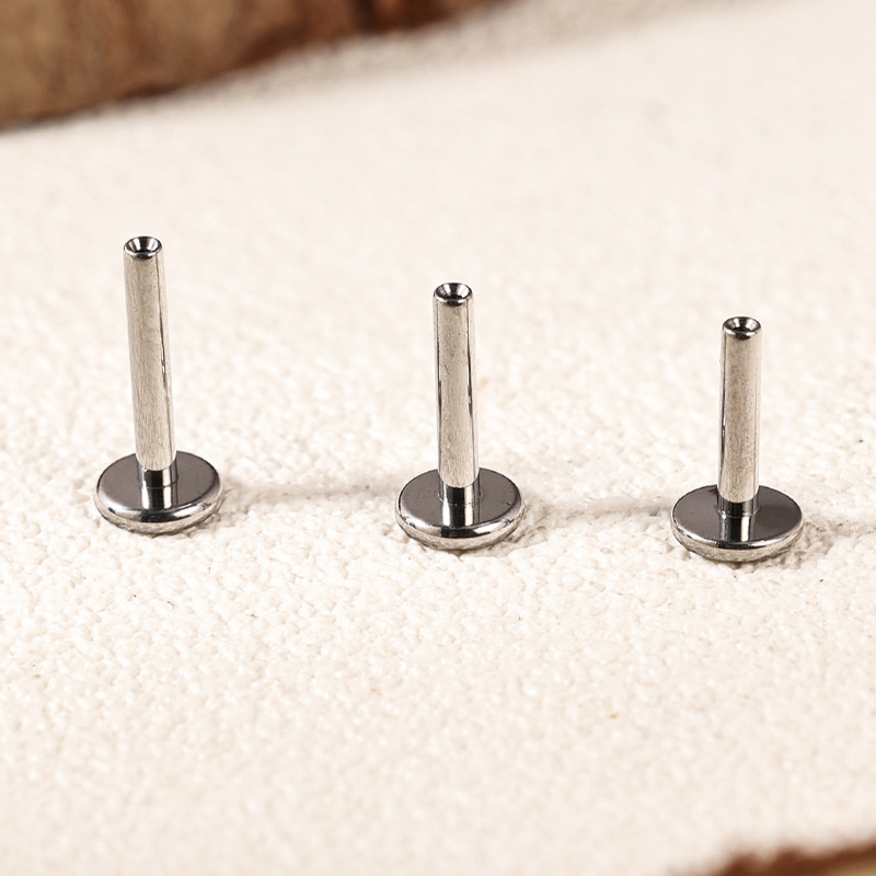F136 Titanium Alloy Labret Stud Flat Bottom Rod Small Base G23 Titanium Body Piercing Lip Jewelry - Image 2
