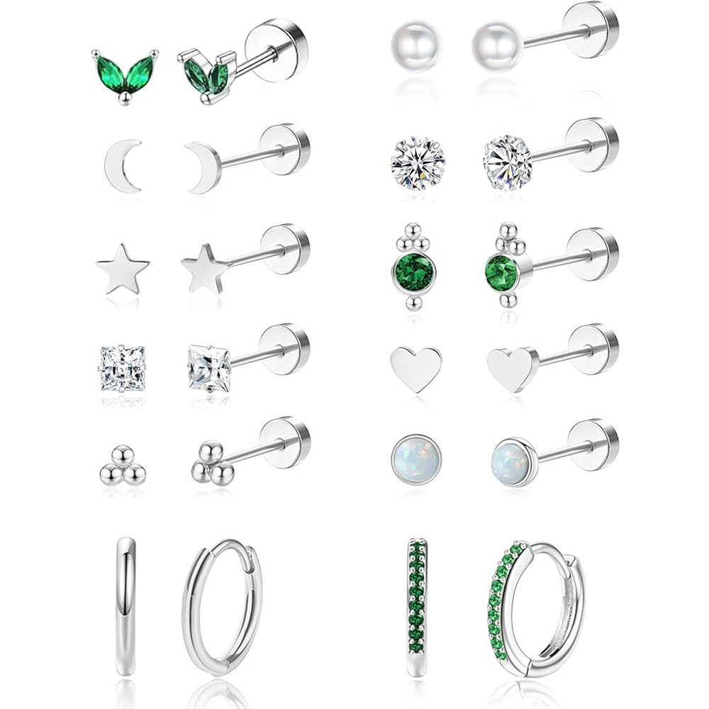 Gold Plated Green Zircon Star Earrings Fashion Earrings for Women 2024 Summer - Image 2
