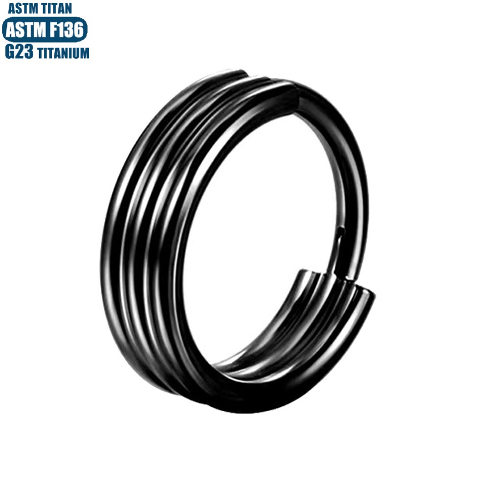 F136 Titanium Alloy Hinge Perforated Nose Ring Three-Layer Nasal Septum Seamless Ring Earring Hoops Female Body Piercing Jewelry - Image 3