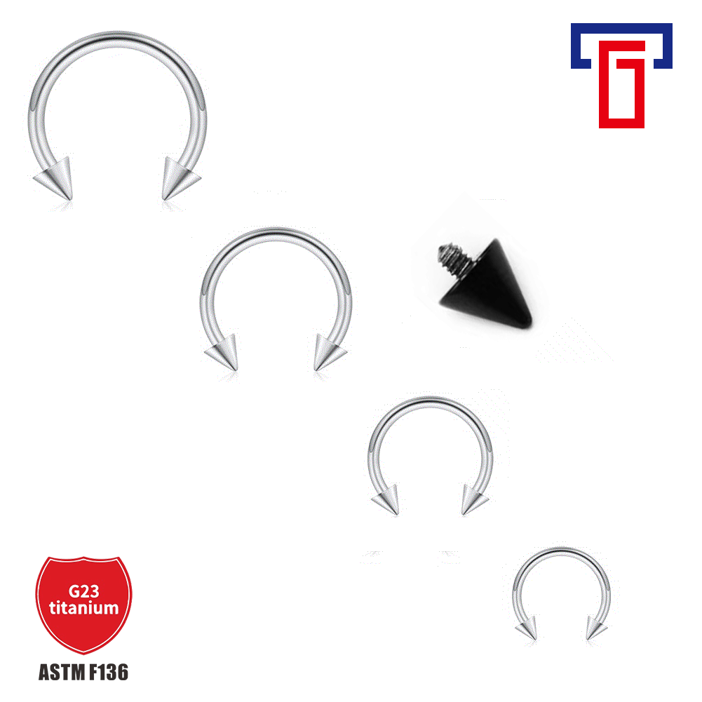 G23 Titanium Internal Thread U-Shaped Horseshoe Ring 14G 16G Body Piercing Jewelry - Image 5