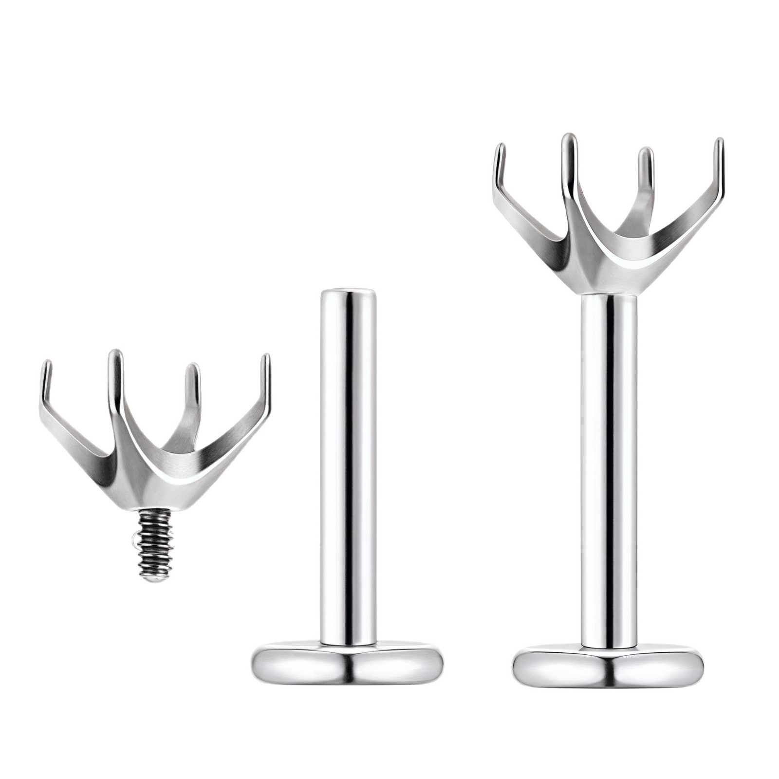 F136 Titanium Internal Thread Four-Prong DIY Hollow Cup Lip Stud Ear Bone Stud G23 Titanium Alloy Piercing Jewelry - Image 5