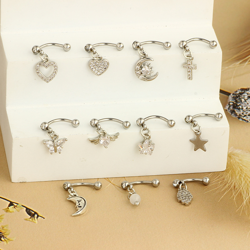 Stainless Steel Butterfly Face Eyebrow Ring Lip Ring Ear Bone Nail Fashion Claw Distinctive Style Piercing - Image 3