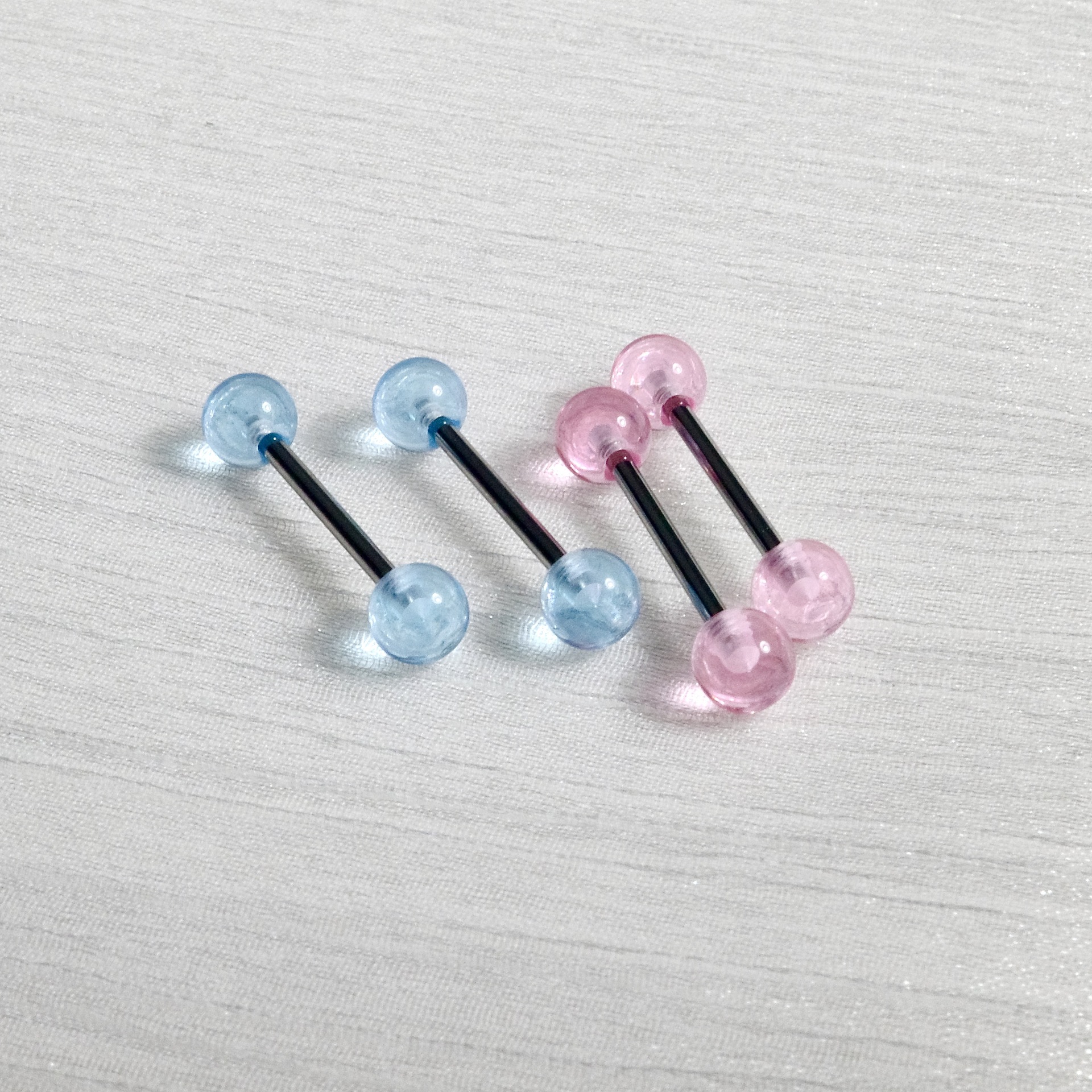 Pink Acrylic Tongue Nail Replacement 14G External Thread Tongue Barbell Jewelry 16mm - Image 2