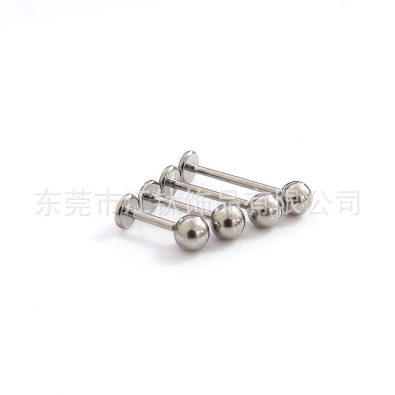 G23 Titanium Lip Stud 1.0mm Thickness Internal Ball Piercing Jewelry – ASTM F136 - Image 2