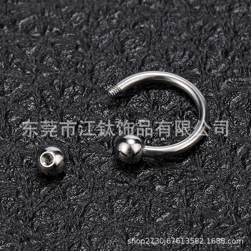 Jiangtai F136 Titanium C Horseshoe Ring Barbell External Thread G23 Titanium Alloy Body Piercing Jewelry Replacement Rod - Image 2