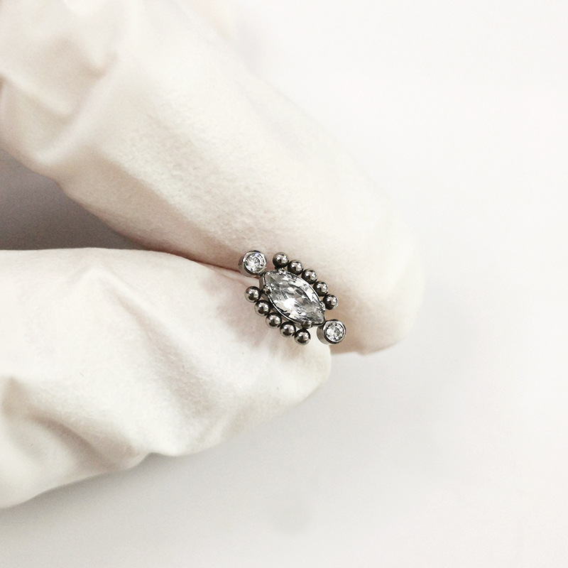G23 Titanium Earrings with 5A Zircon Body Jewelry Custom Design - Image 3