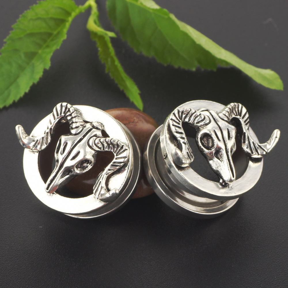 Geometric Ear Tunnels 6mm-16mm Stainless Steel Ear Stretching Piercing Jewelry - Image 2