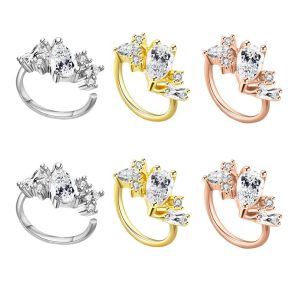 European American Zircon Nose Ring Nose Nail Piercing Jewelry Ear Bone Nail Ear Bone Ring Cartilage Earrings Stud Flower Copper