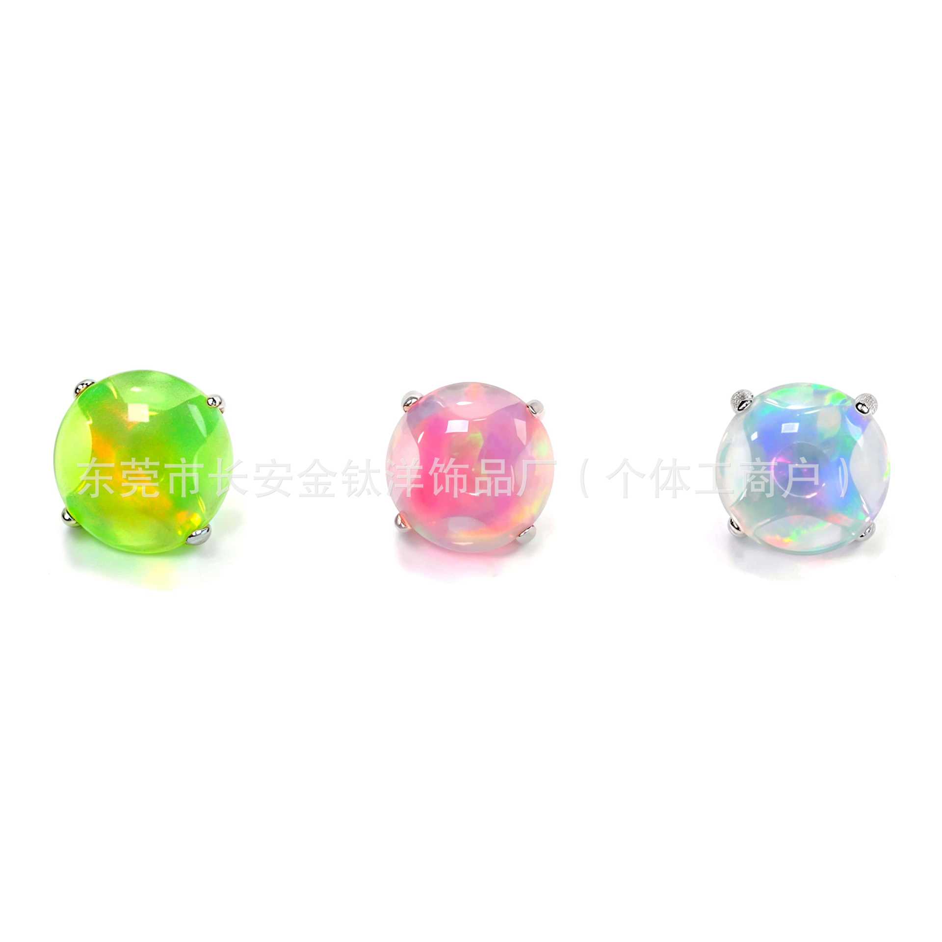 F136 Titanium Flat Back Claw Inlaid Aurora Jelly Opal Labret Stud Earring Cartilage Piercing Jewelry - Image 3