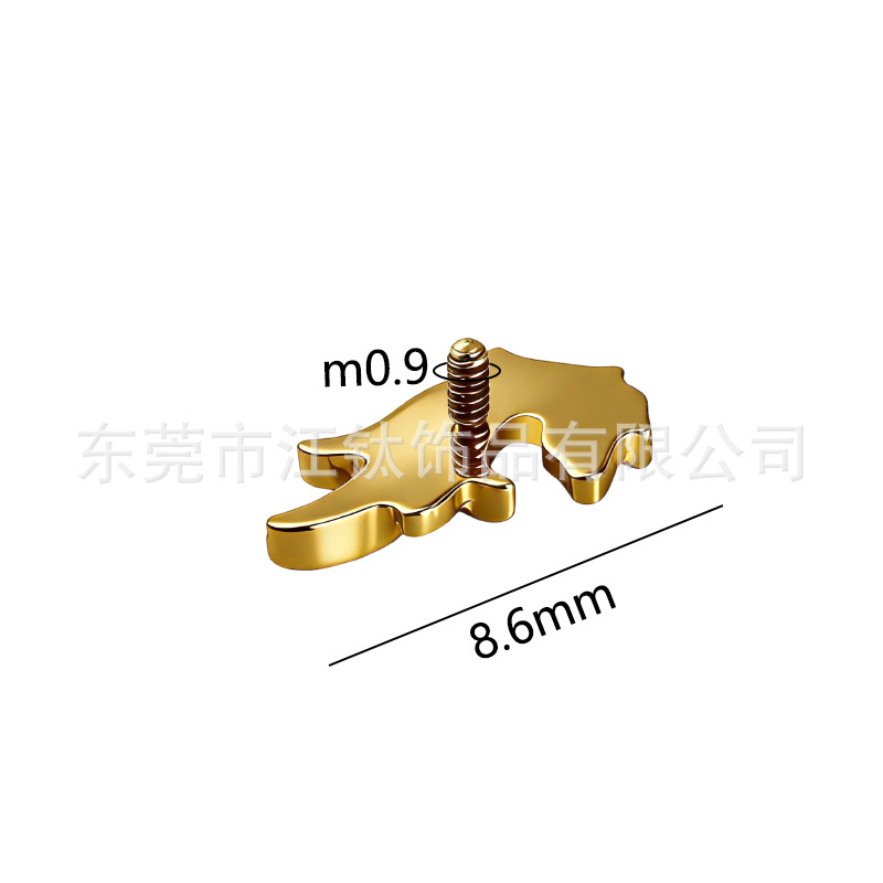 G23 Titanium Alloy Zodiac Animal Internal Thread Ear Cartilage Stud Earring - Image 2