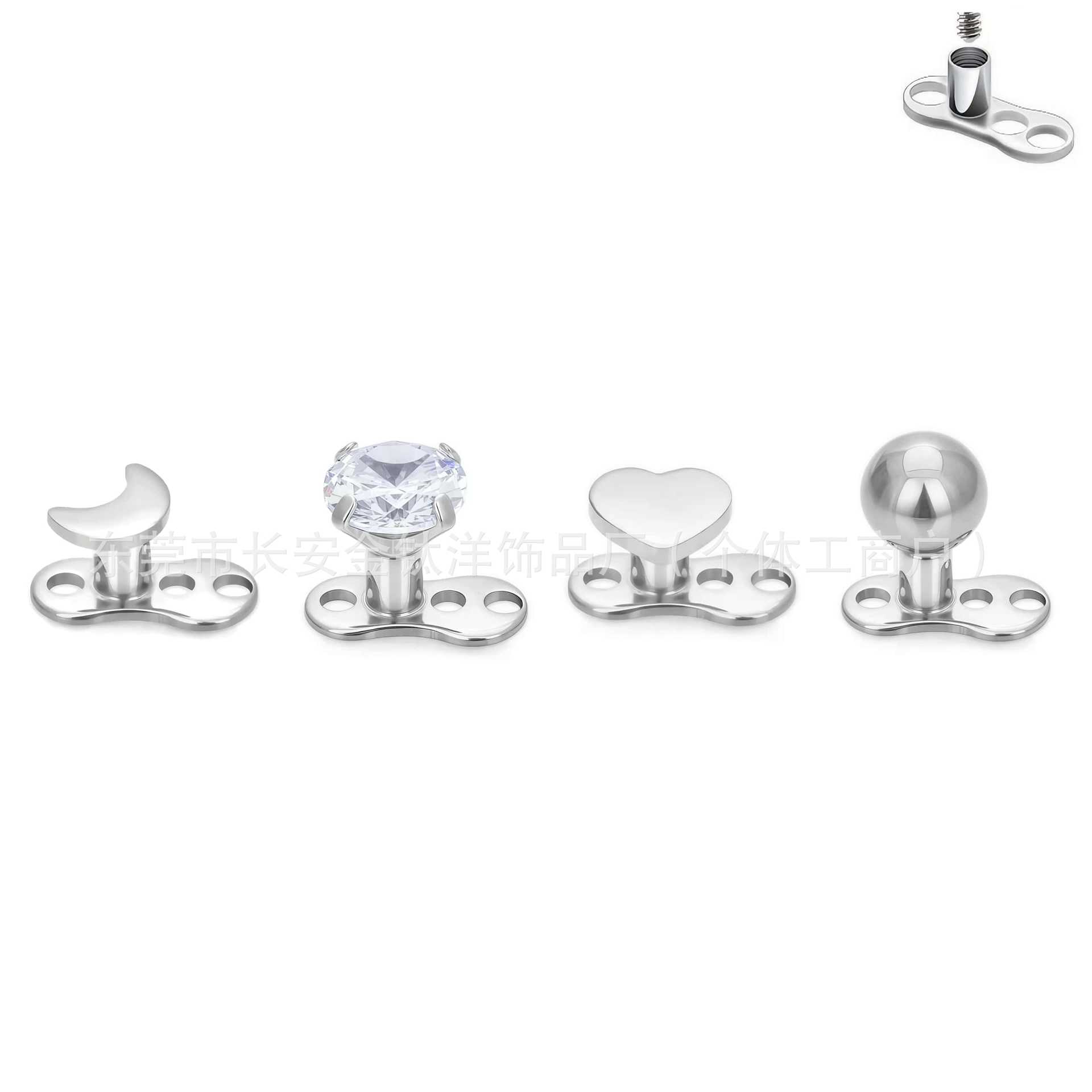F136 Titanium Moon Heart Cross Star Anchor Point Nail G23 Titanium Alloy Piercing Jewelry - Image 4