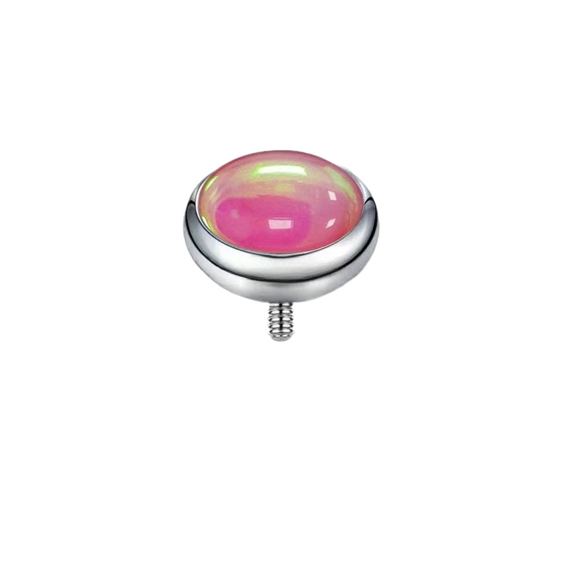 G23 Titanium Gradient Glitter Film Lip Stud with Oil-Drip Effect, 5mm Flat Back Labret Ear Cartilage Stud - Image 5