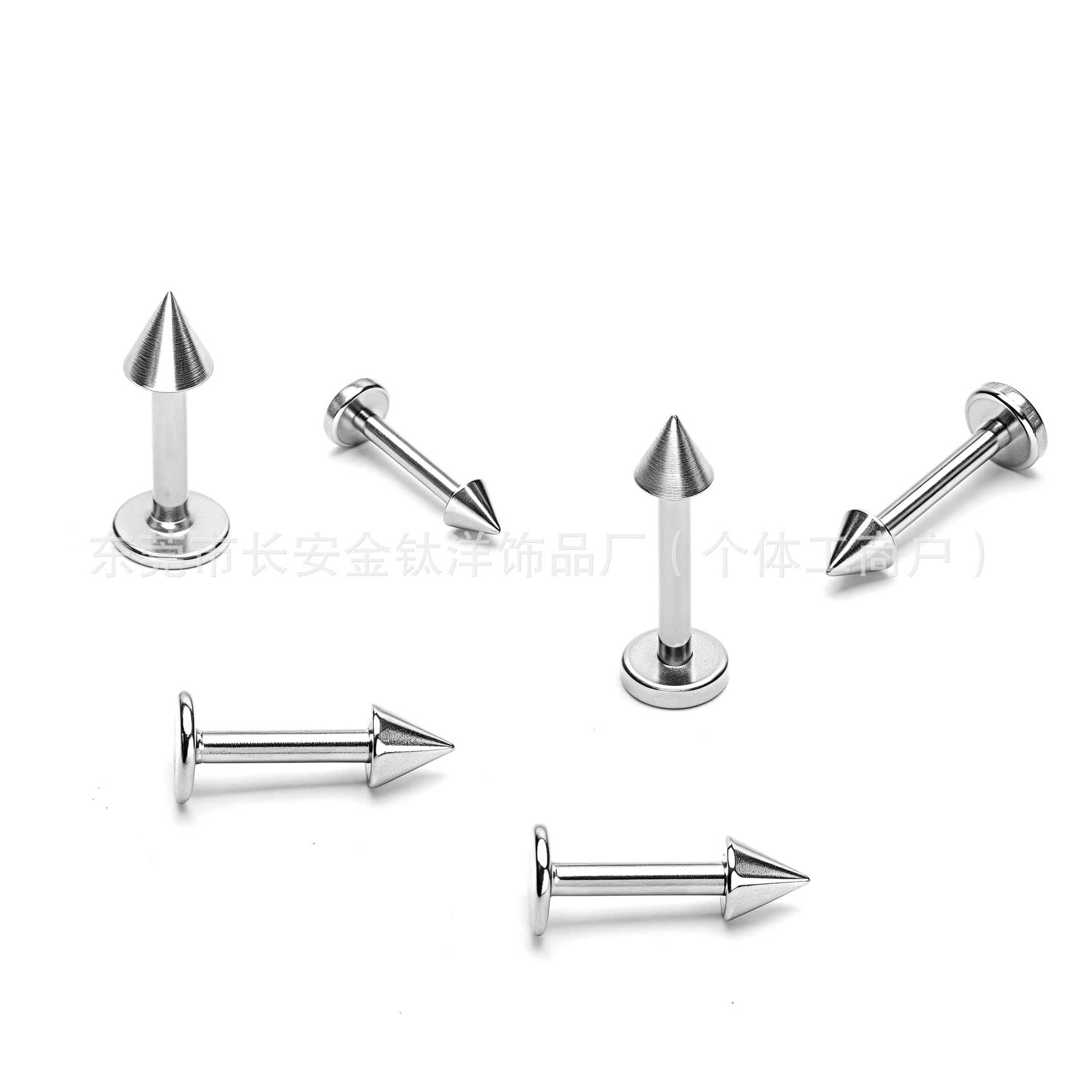 F136 Titanium Internal Thread Flat Bottom Cone Labret Stud Lip Piercing Jewelry - Image 3
