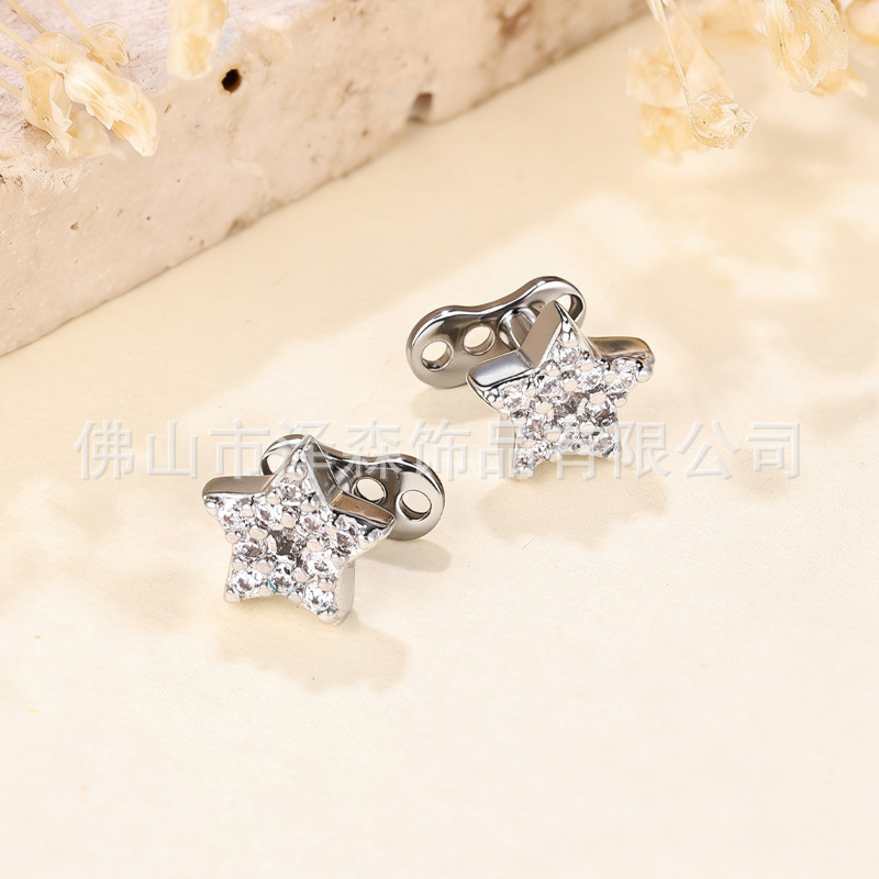 European American Star Dermal Anchor 316L Stainless Steel Skin Piercing Jewelry Hypoallergenic - Image 3