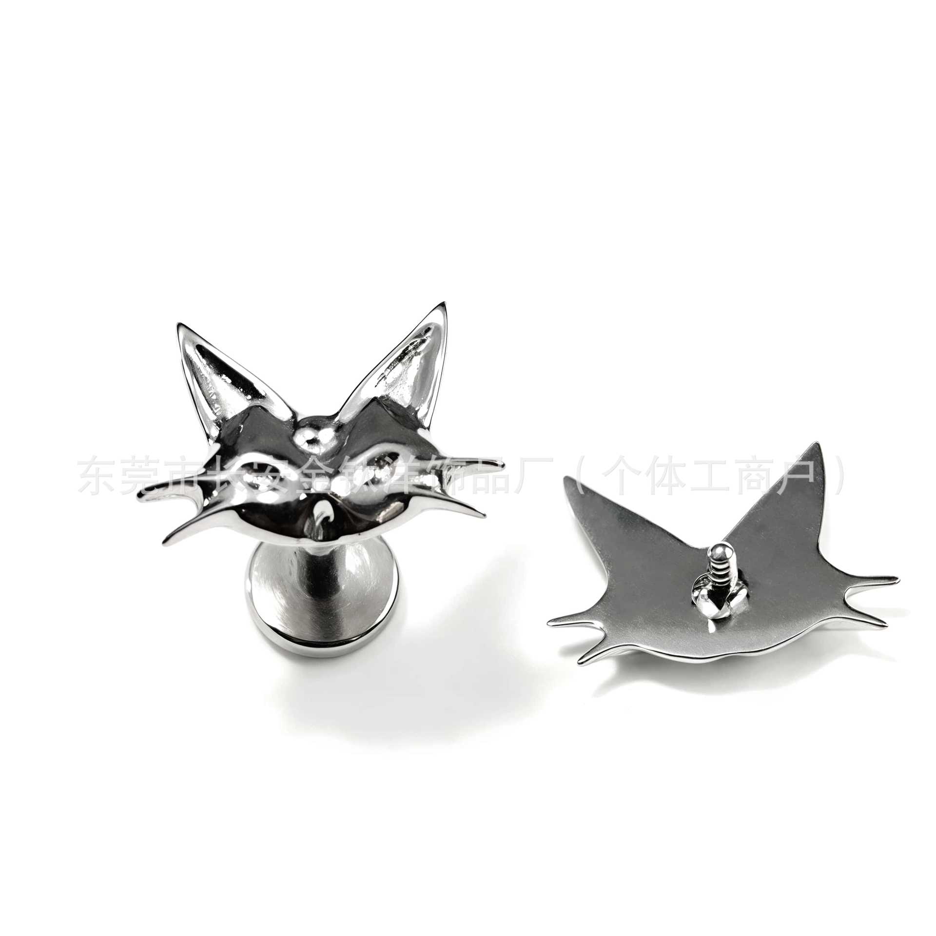 F136 Titanium Smooth Surface Long Cat Ear Stud Nose Stud Lip Stud G23 Titanium Alloy Body Piercing Jewelry Ear Bone Stud - Image 3