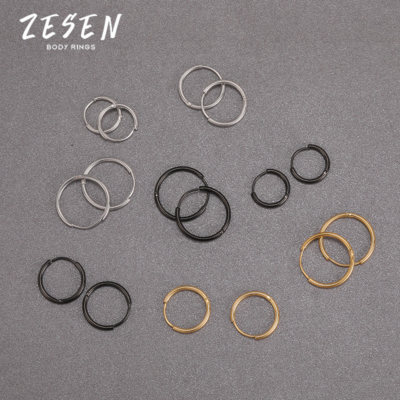 1.2mm Titanium Steel Circle Earring Stainless Steel Hoop Earring for Men Women Fashion - Image 4
