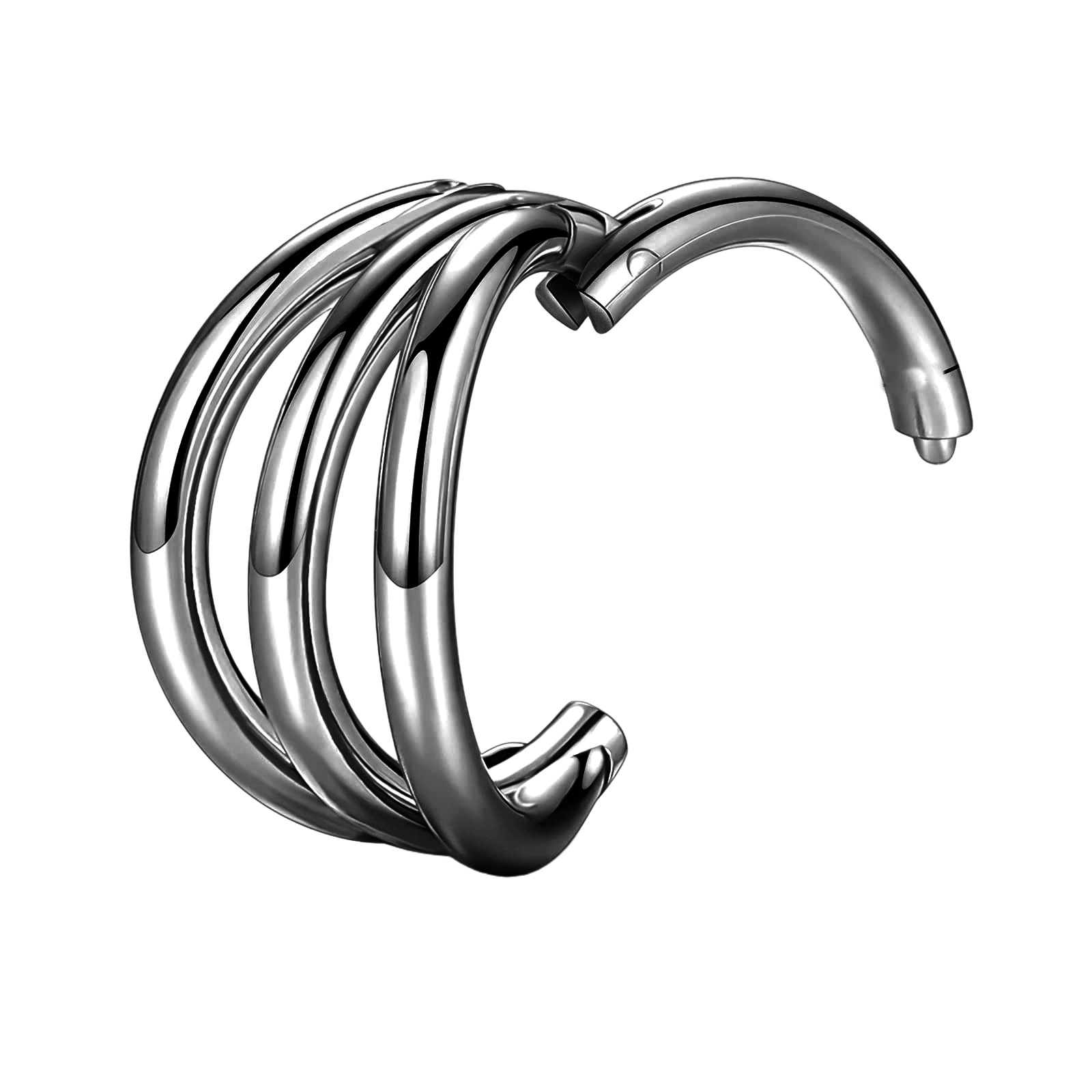 G23 Titanium Three Ring Nose Ring Closed Ring Alloy Hoop Earrings Body Piercing Jewelry - Image 4