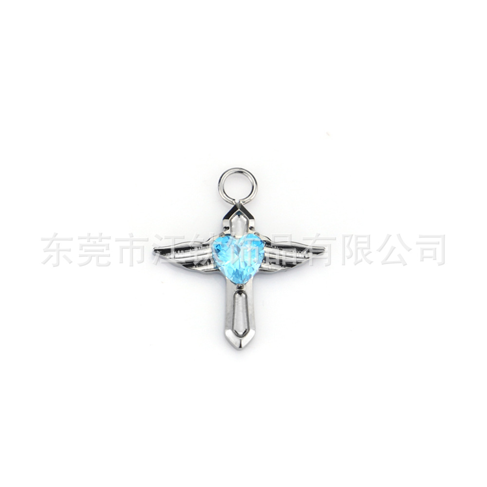 Titanium Welding Ring Pendant Heart Shaped Zircon Angel Wings G23 Titanium Alloy Body Piercing Jewelry Earrings - Image 5