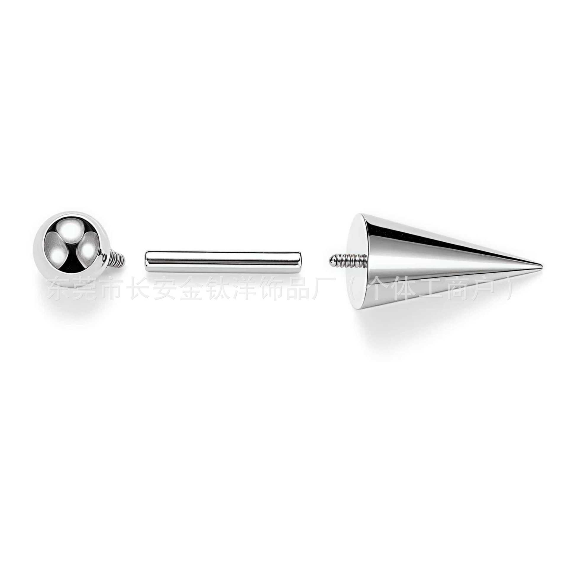F136 Titanium Internal Thread Pointed Cone Devil Nail Earrings Lip Nail Bone Earrings G23 Titanium Alloy Body Piercing Jewelry - Image 3