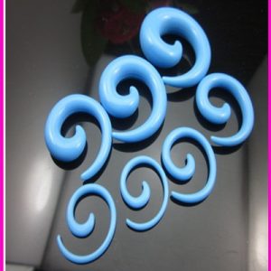 Acrylic Blue Snail Ear Expander Plug Piercing Jewelry - 6mm