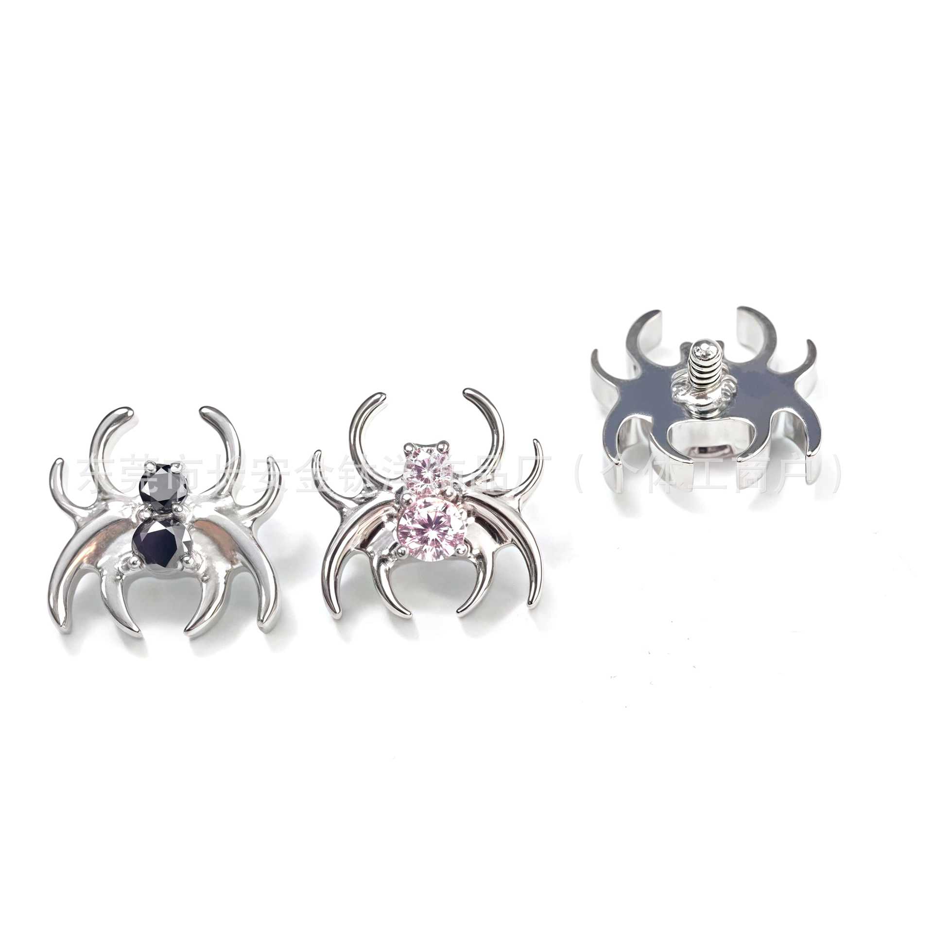F136 Titanium Spider Inlaid 5A Zircon Marquise Stud Earrings Ear Bone Studs G23 Titanium Alloy Piercing Jewelry Cochlear Studs - Image 4