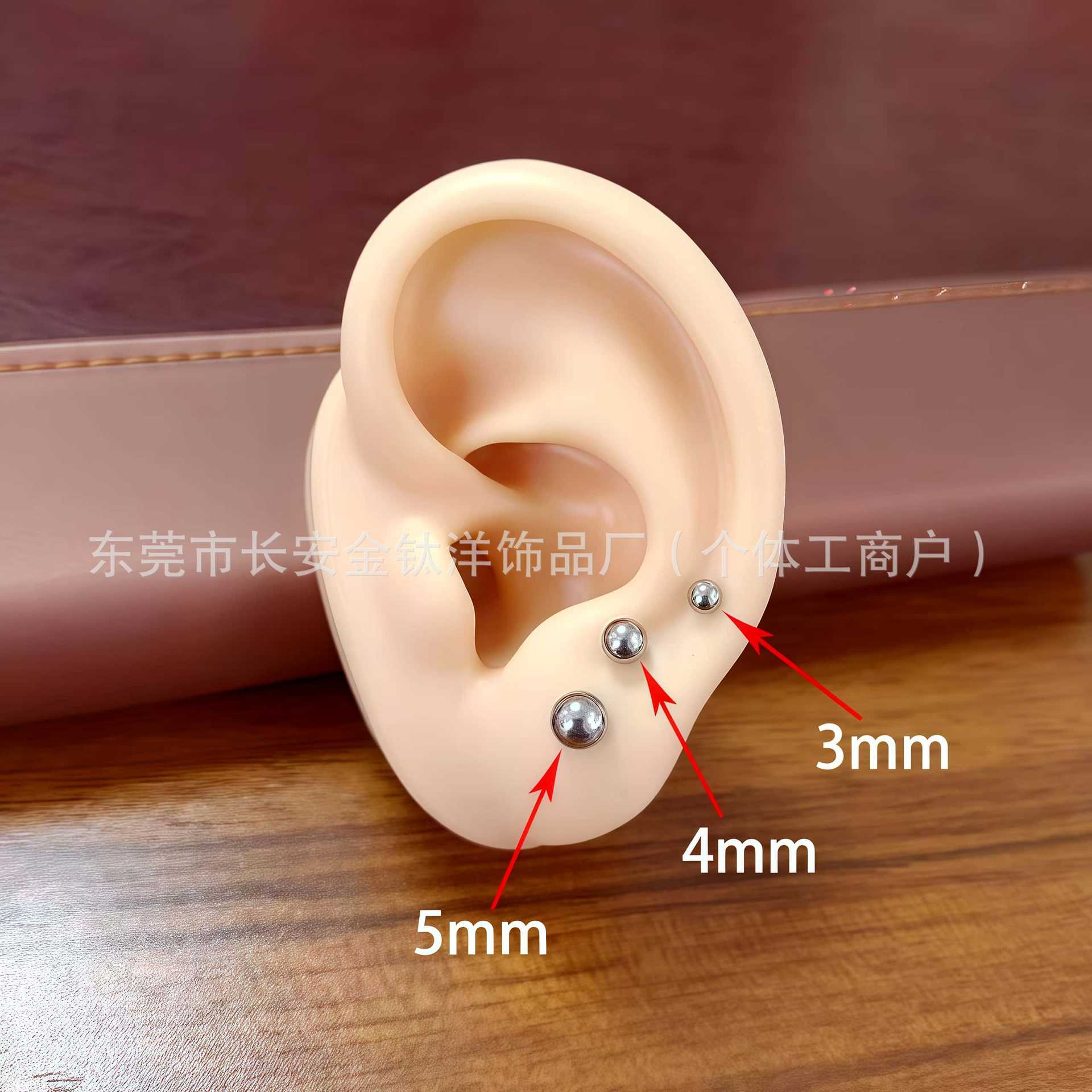 F136 Titanium 0.8/1.0mm Wire Diameter External Thread Round Ball Flat Bottom Labret Stud Lip Nail Piercing Jewelry - Image 4
