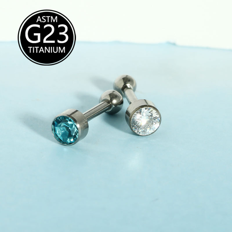 G23 Titanium Alloy Sparkling Zircon Labret Stud, Lip Piercing Jewelry, Nose Nail, Ear Bone Nail, Single Sale - Image 3