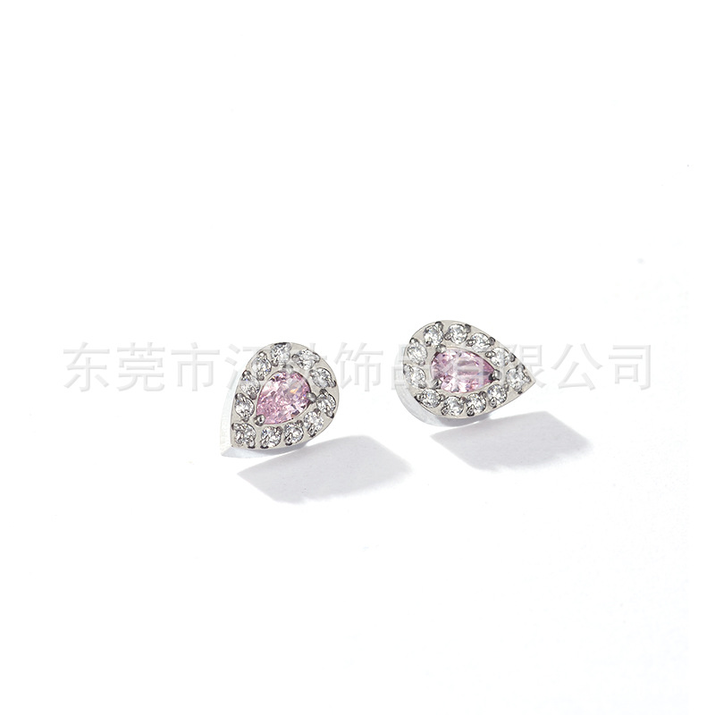 G23 Titanium Ear Nail Water Drop Inlaid Zircon Cartilage Stud Ear Piercing Jewelry - Image 5