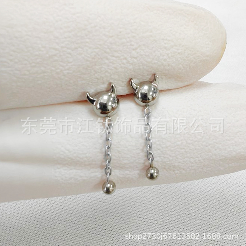 G23 Titanium Deviruchi Horn Pendant Ear Bone Nail Cartilage Earring - ASTM F136 - Image 3