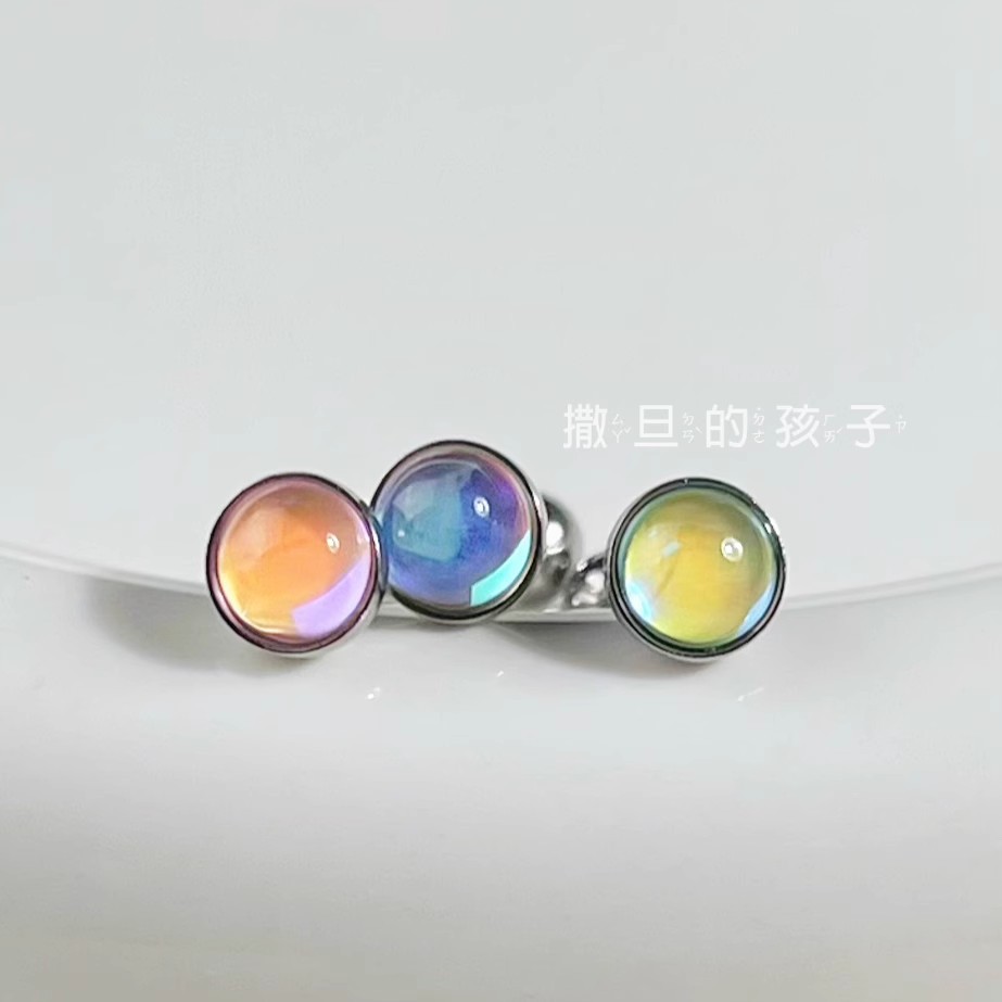 Human Sweet Girl Pop Flash Tongue Ring Titanium Steel External Thread Tongue Barbell Piercing Jewelry Wholesale - Image 4