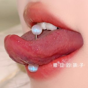 Satan's Children 16G Tongue Barbell Titanium Steel Tongue Ring Spice Girls Flash Tongue Piercing Jewelry