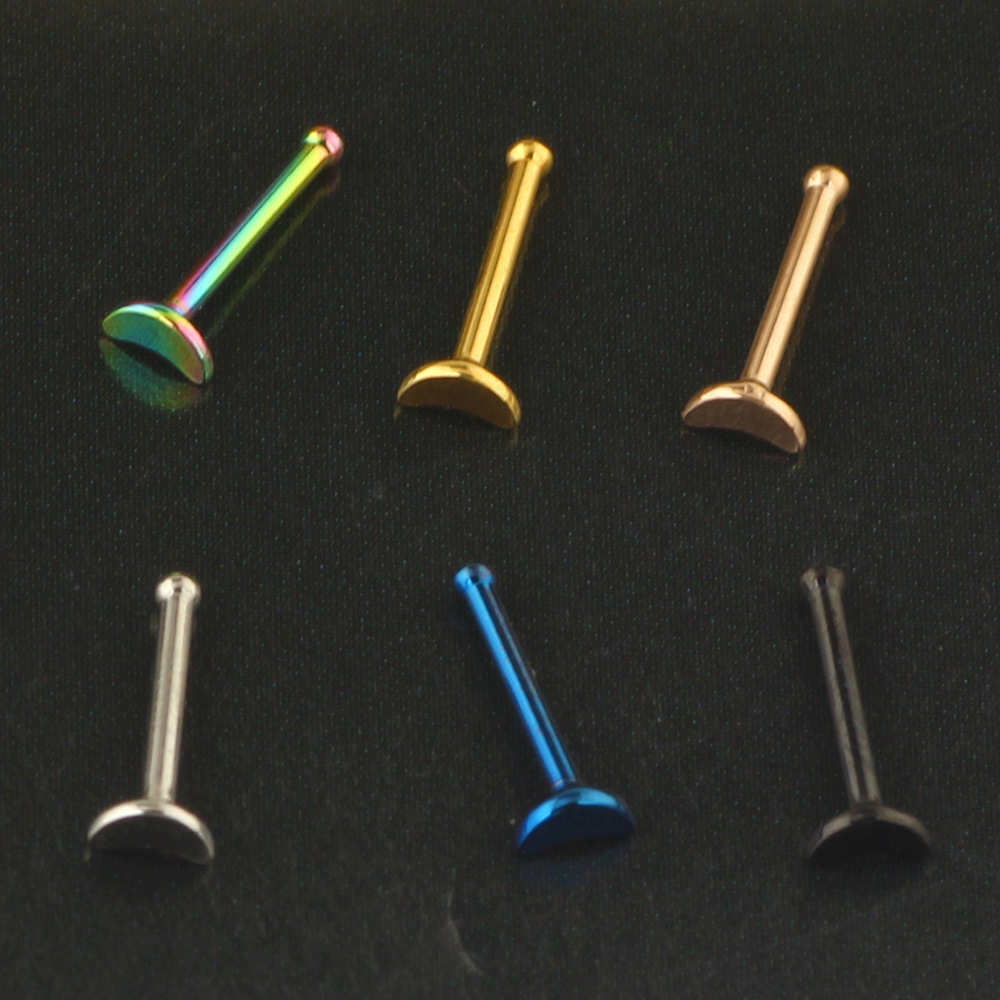 Straight Barbell Stainless Steel Nose Nail Moon Shape Body Piercing Jewelry Wholesale Lip Eyebrow - Image 5