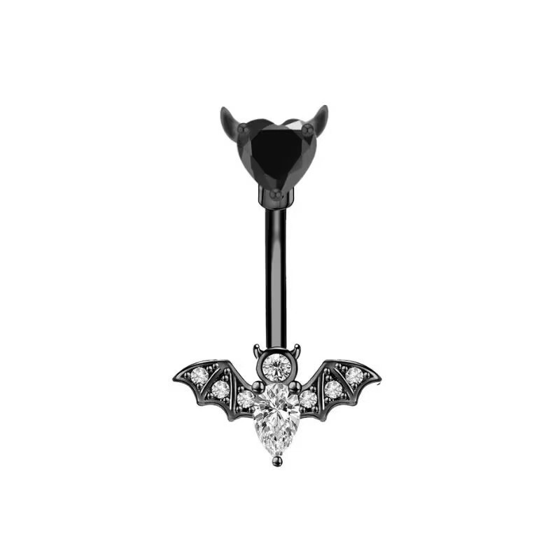 Bat Geometric Copper Belly Button Ring Surgical Steel Navel Piercing Jewelry - Image 4